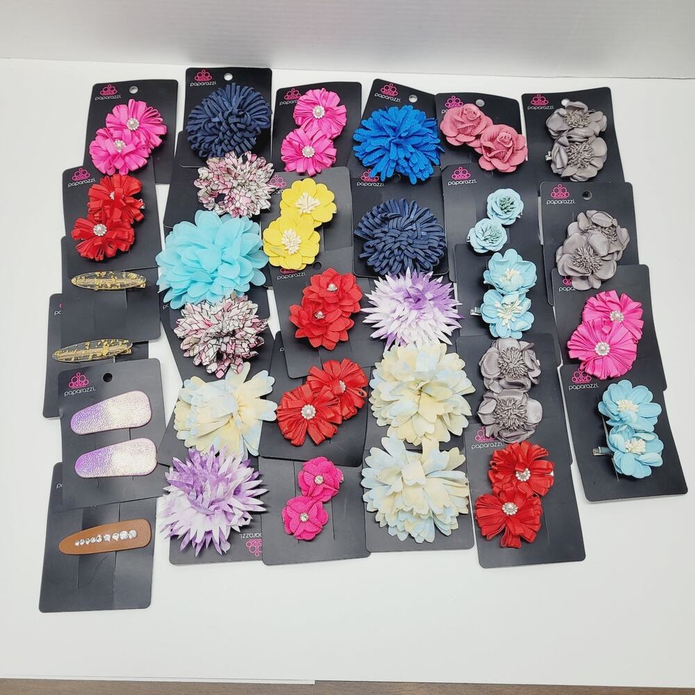 Paparazzi Mixed Hair Clips Lot of 31 New Variety of Colors And Styles